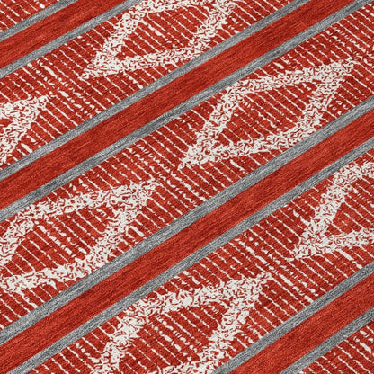 LOOMLAN Rugs Lume Red Washable Indoor-Outdoor Rug