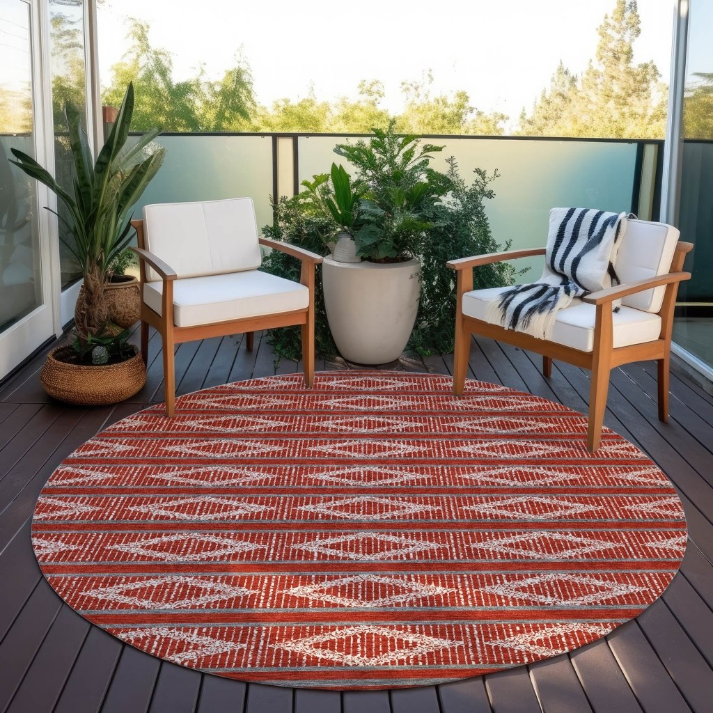 LOOMLAN Rugs Lume Red Washable Indoor-Outdoor Rug