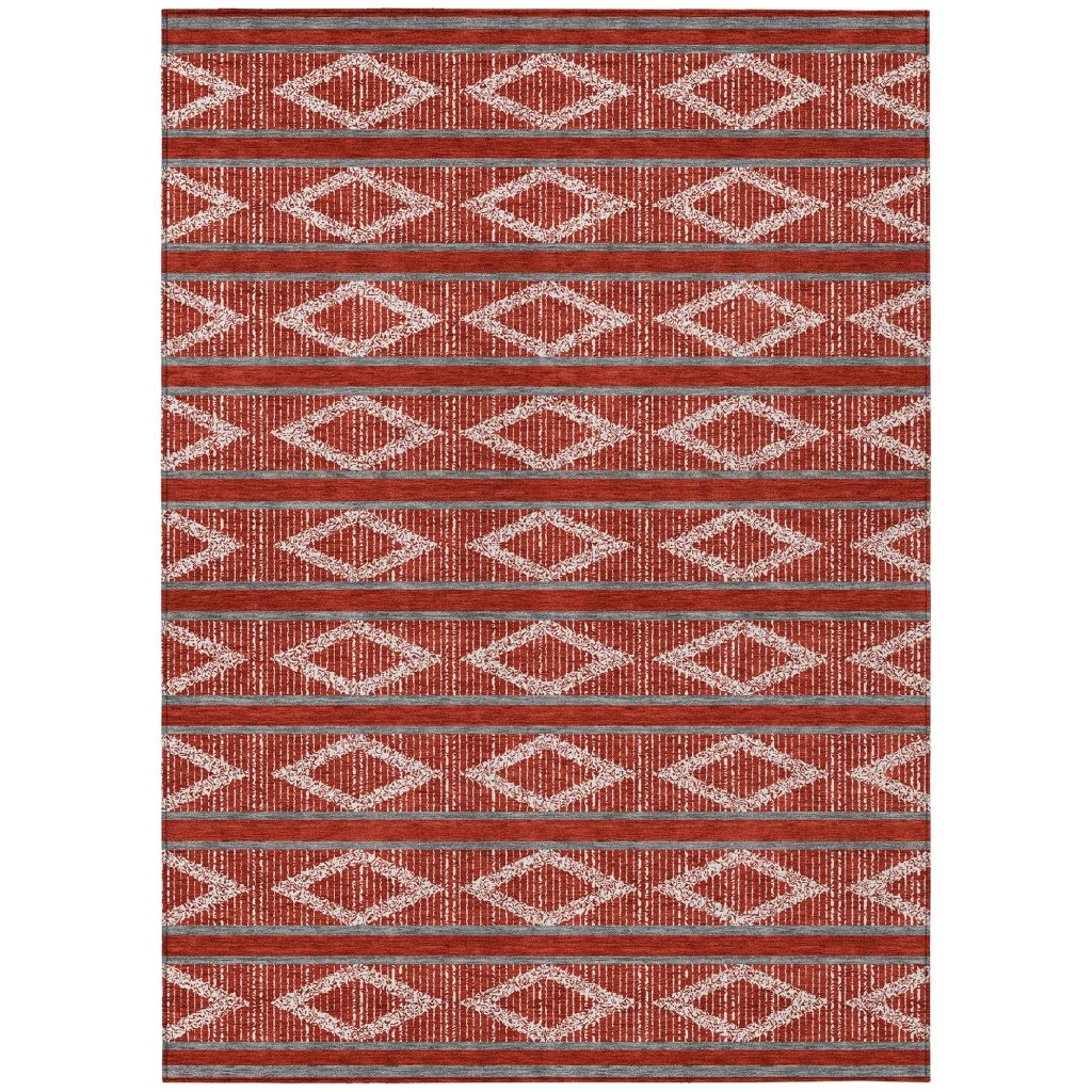 LOOMLAN Rugs Lume Red Washable Indoor-Outdoor Rug