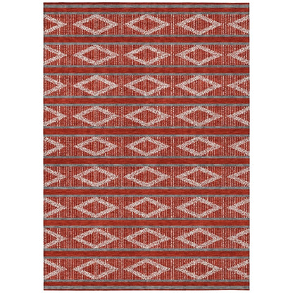 LOOMLAN Rugs Lume Red Washable Indoor-Outdoor Rug
