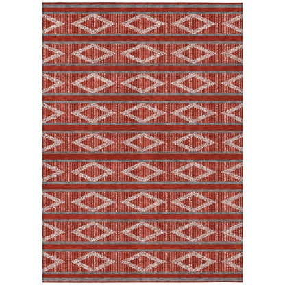 LOOMLAN Rugs Lume Red Washable Indoor-Outdoor Rug