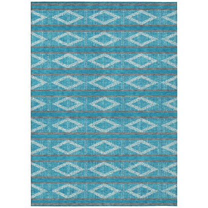 LOOMLAN Rugs Lume Teal Washable Indoor-Outdoor Rug