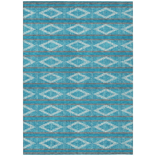 LOOMLAN Rugs Lume Teal Washable Indoor-Outdoor Rug