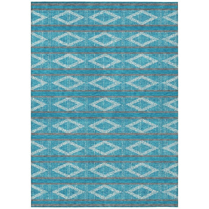LOOMLAN Rugs Lume Teal Washable Indoor-Outdoor Rug