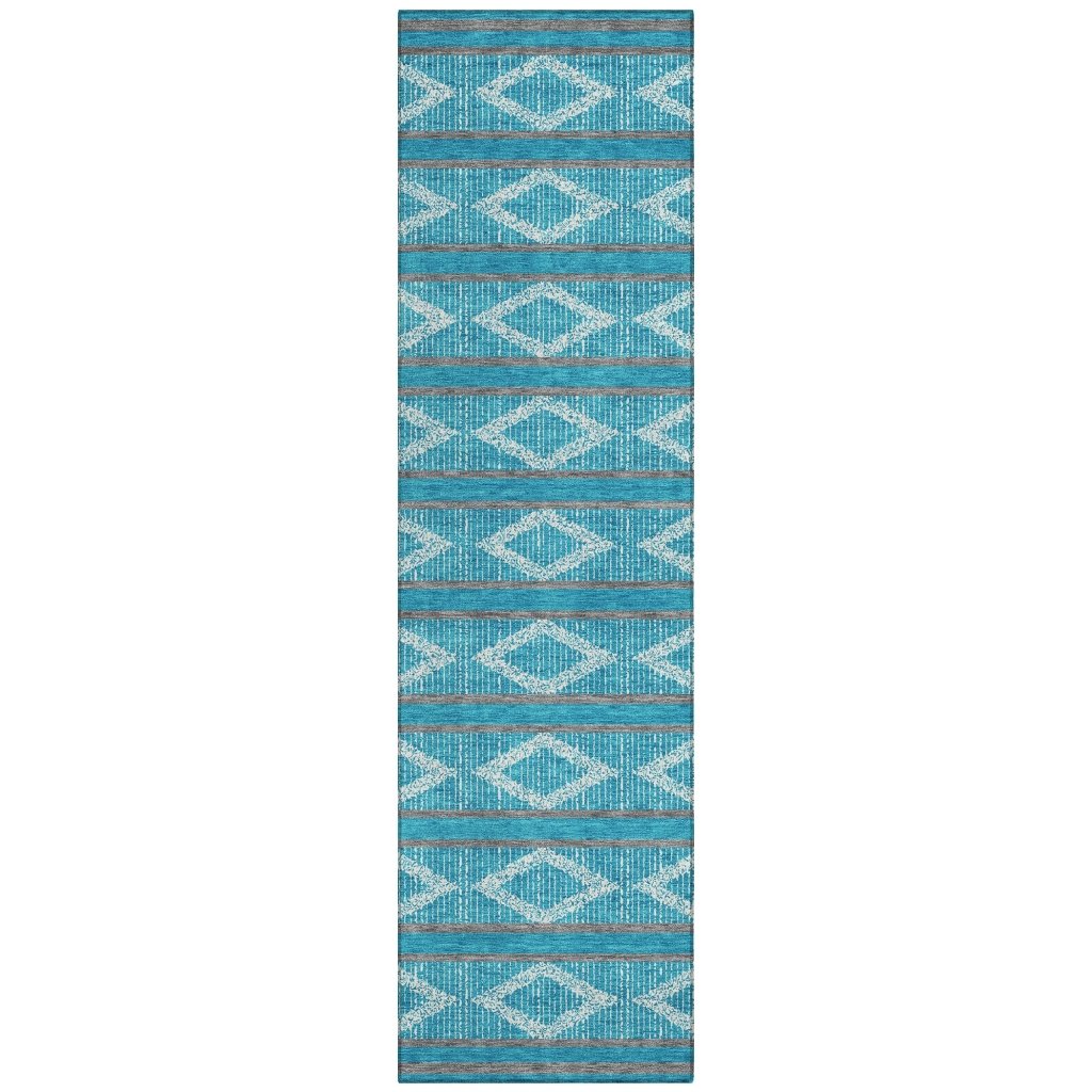 LOOMLAN Rugs Lume Teal Washable Indoor-Outdoor Rug