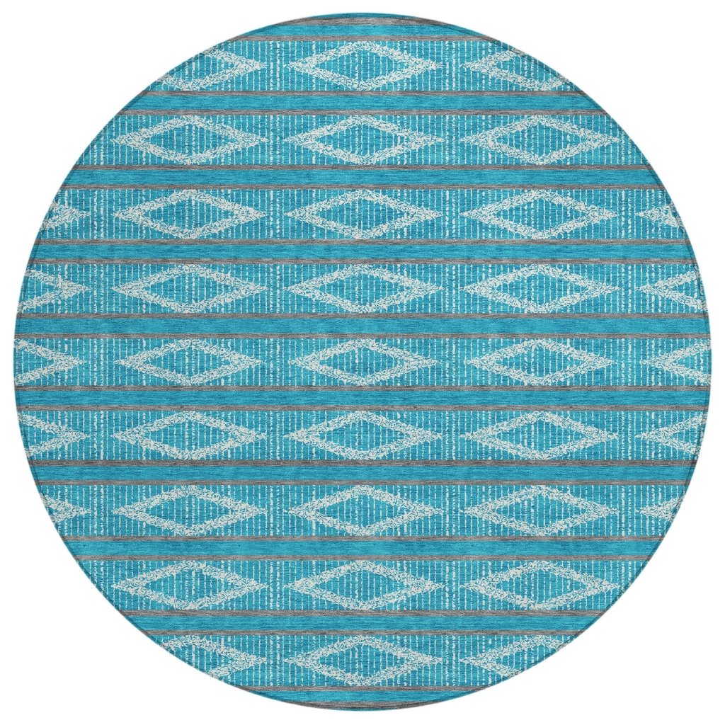 LOOMLAN Rugs Lume Teal Washable Indoor-Outdoor Rug
