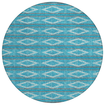 LOOMLAN Rugs Lume Teal Washable Indoor-Outdoor Rug