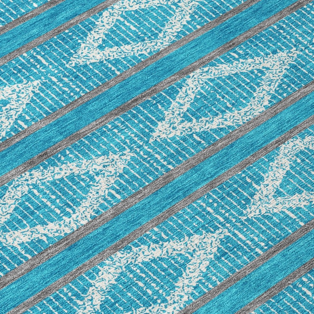LOOMLAN Rugs Lume Teal Washable Indoor-Outdoor Rug