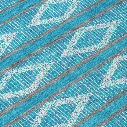 LOOMLAN Rugs Lume Teal Washable Indoor-Outdoor Rug
