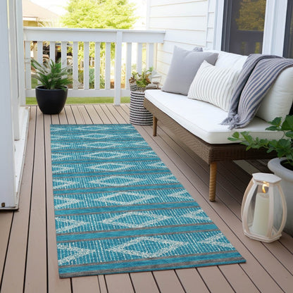 LOOMLAN Rugs Lume Teal Washable Indoor-Outdoor Rug
