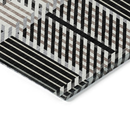 LOOMLAN Rugs Lunara Black Washable Indoor-Outdoor Rug