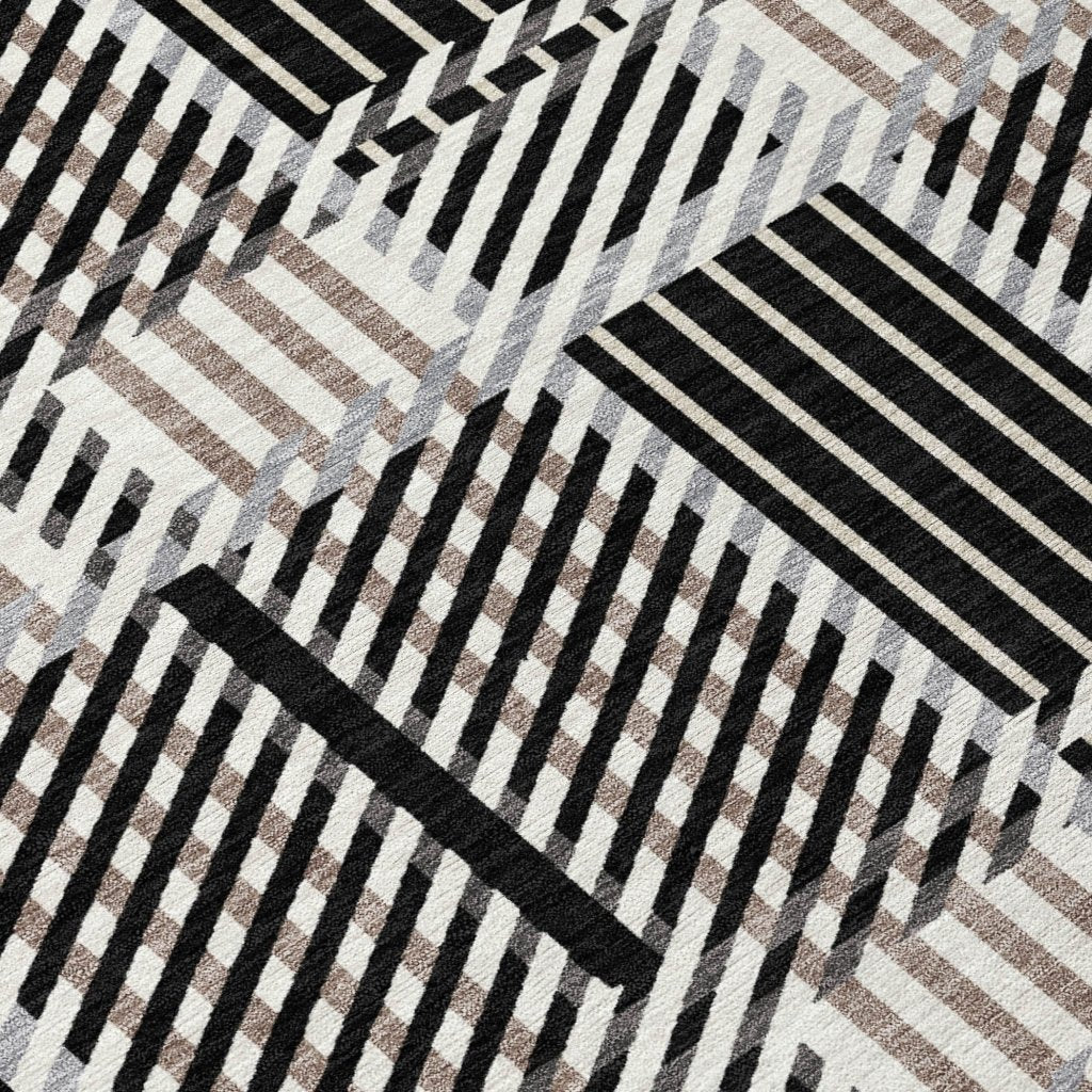 LOOMLAN Rugs Lunara Black Washable Indoor-Outdoor Rug