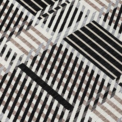LOOMLAN Rugs Lunara Black Washable Indoor-Outdoor Rug
