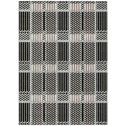 LOOMLAN Rugs Lunara Black Washable Indoor-Outdoor Rug