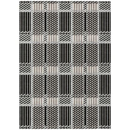 LOOMLAN Rugs Lunara Black Washable Indoor-Outdoor Rug