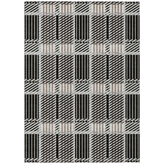 LOOMLAN Rugs Lunara Black Washable Indoor-Outdoor Rug
