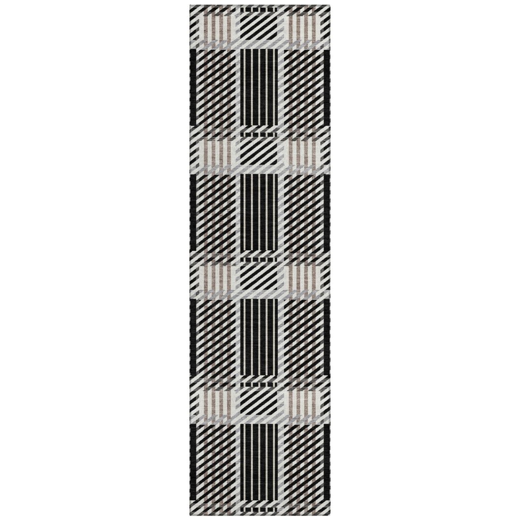 LOOMLAN Rugs Lunara Black Washable Indoor-Outdoor Rug