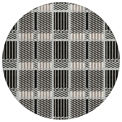 LOOMLAN Rugs Lunara Black Washable Indoor-Outdoor Rug