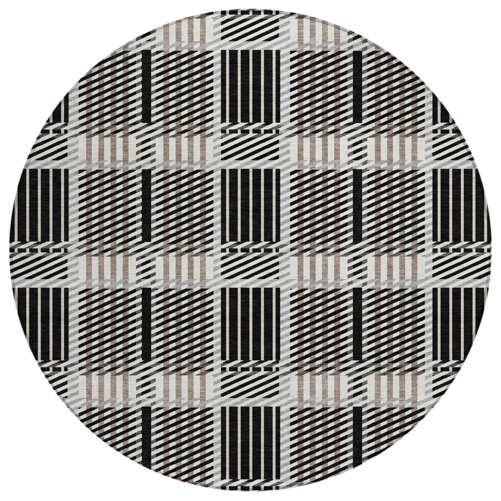 LOOMLAN Rugs Lunara Black Washable Indoor-Outdoor Rug