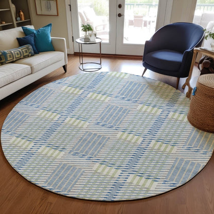 LOOMLAN Rugs Lunara Blue Washable Indoor-Outdoor Rug