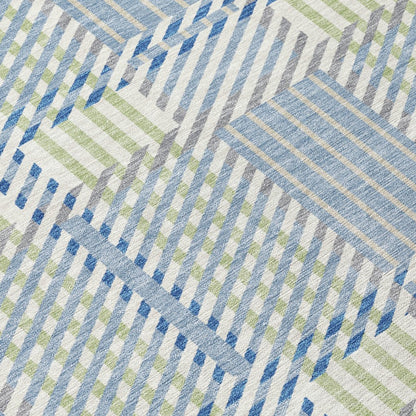 LOOMLAN Rugs Lunara Blue Washable Indoor-Outdoor Rug