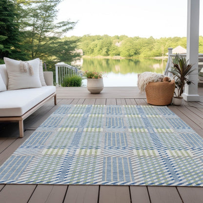 LOOMLAN Rugs Lunara Blue Washable Indoor-Outdoor Rug