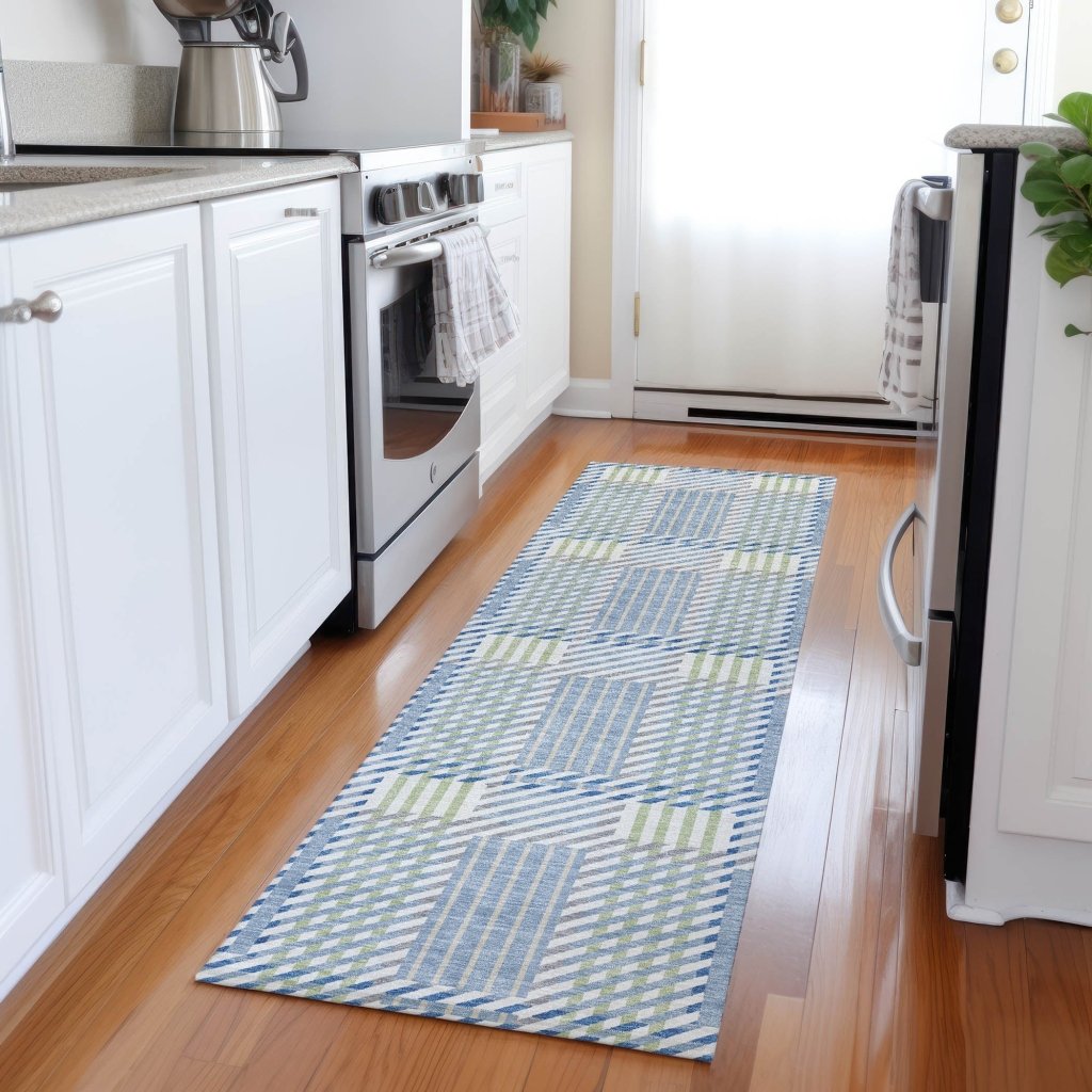 LOOMLAN Rugs Lunara Blue Washable Indoor-Outdoor Rug