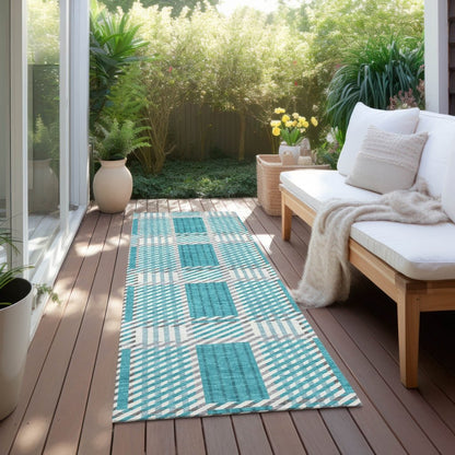 LOOMLAN Rugs Lunara Teal Washable Indoor-Outdoor Rug