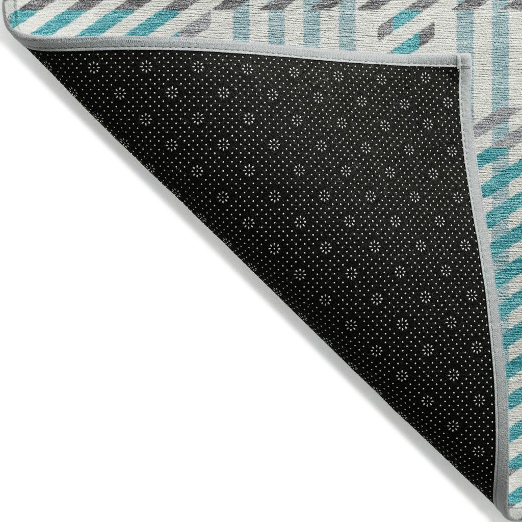 LOOMLAN Rugs Lunara Teal Washable Indoor-Outdoor Rug