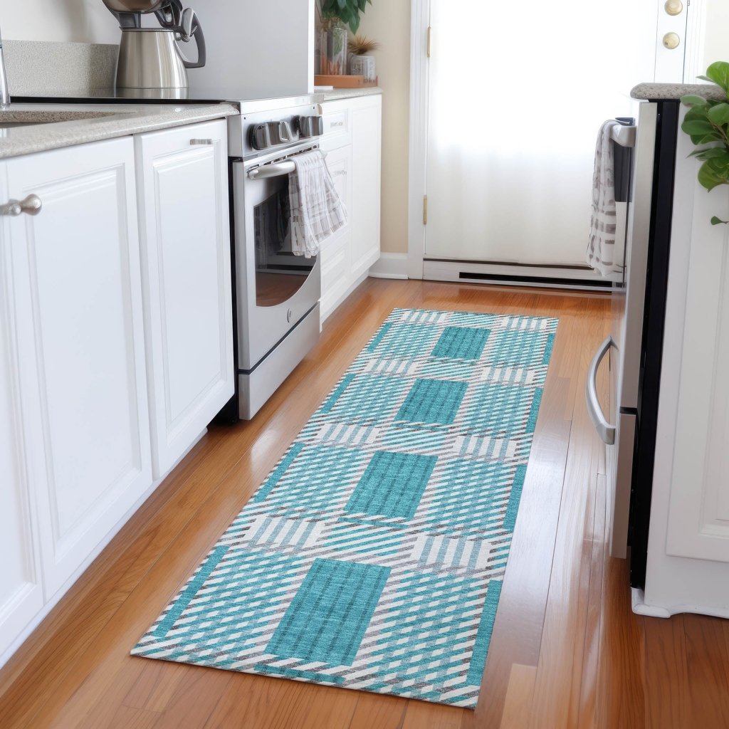 LOOMLAN Rugs Lunara Teal Washable Indoor-Outdoor Rug