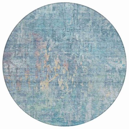 LOOMLAN Rugs Lunisse Blue Washable Indoor-Outdoor Rug