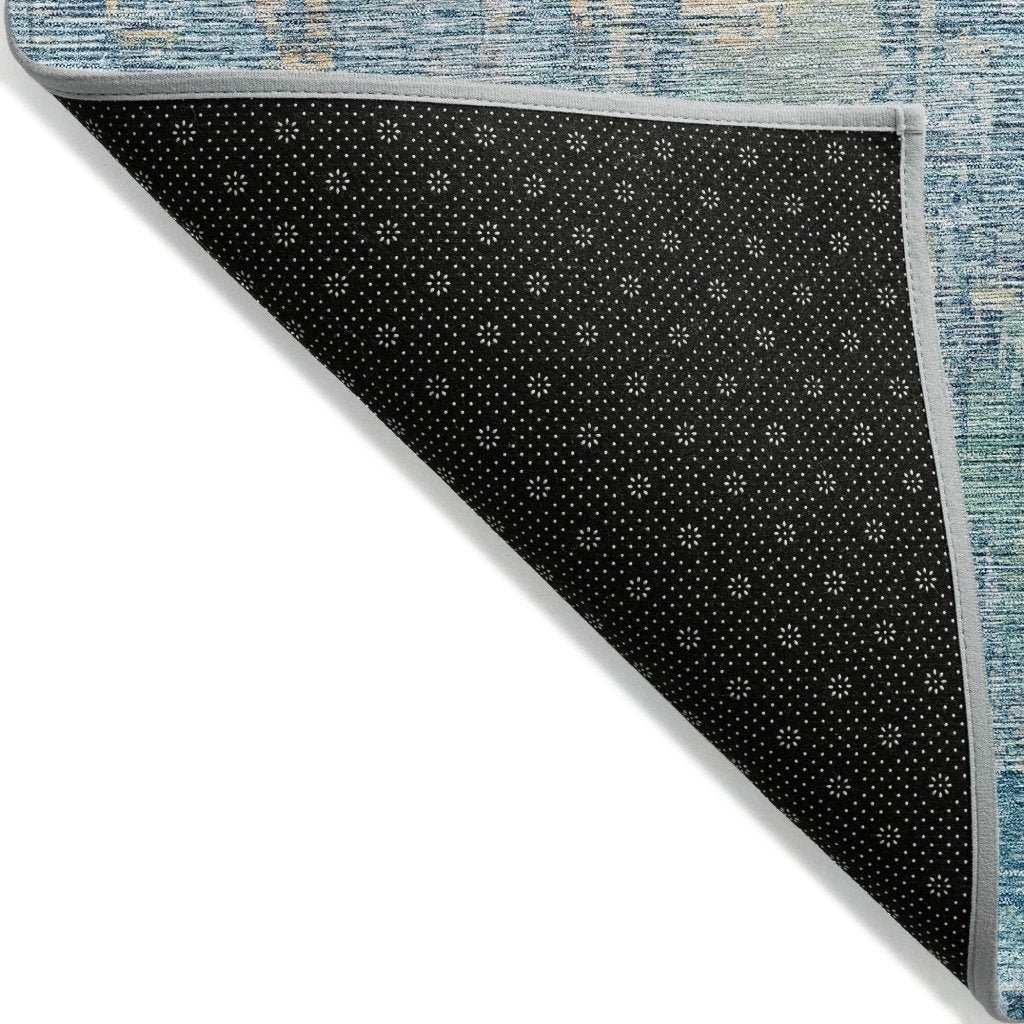 LOOMLAN Rugs Lunisse Blue Washable Indoor-Outdoor Rug