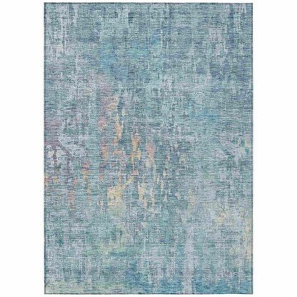 LOOMLAN Rugs Lunisse Blue Washable Indoor-Outdoor Rug
