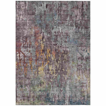 LOOMLAN Rugs Lunisse Gray Washable Indoor-Outdoor Rug