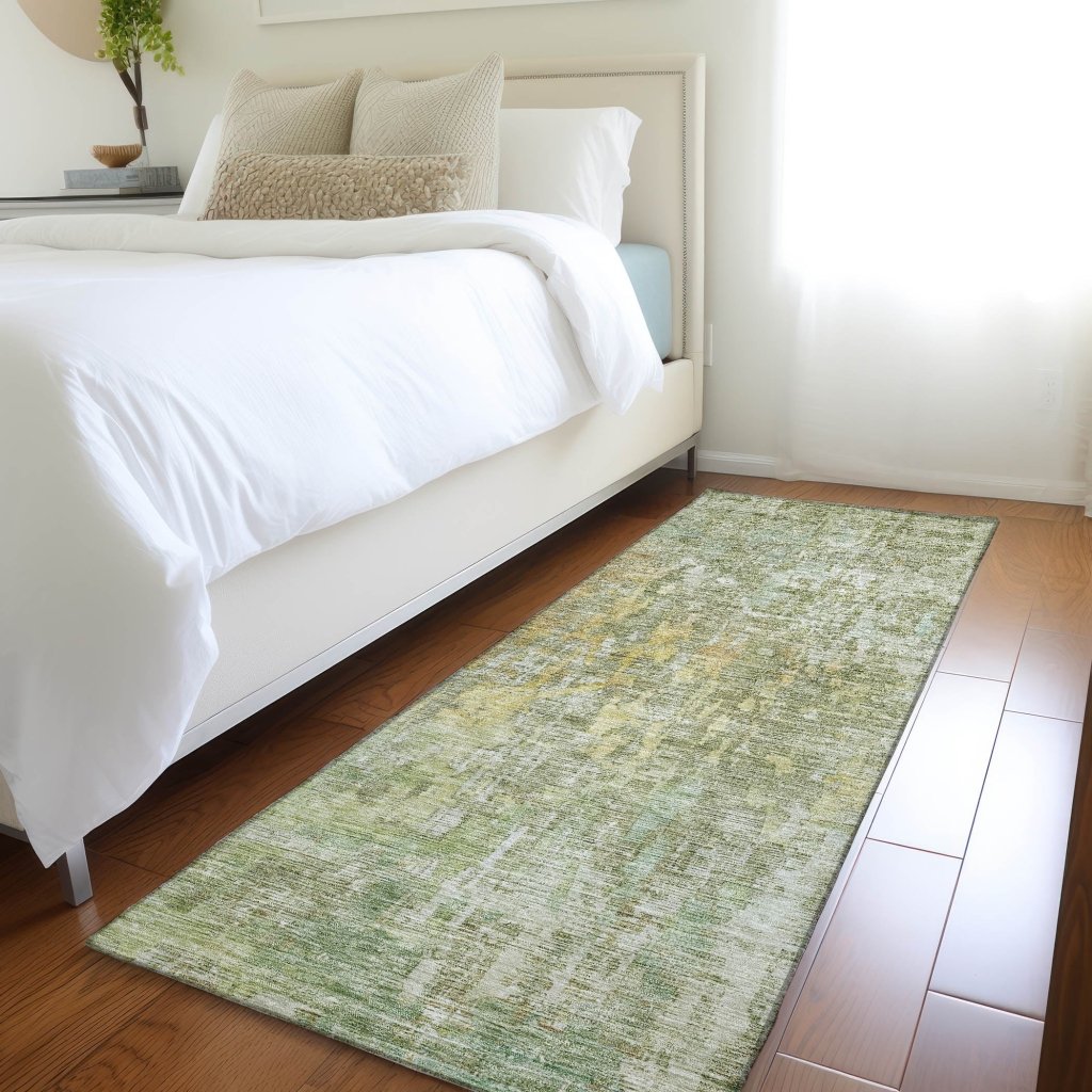 LOOMLAN Rugs Lunisse Green Washable Indoor-Outdoor Rug