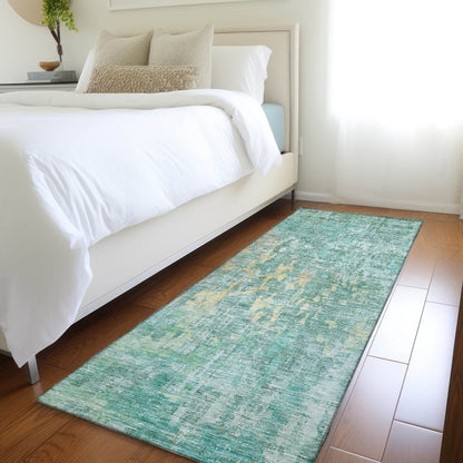 LOOMLAN Rugs Lunisse Teal Washable Indoor-Outdoor Rug