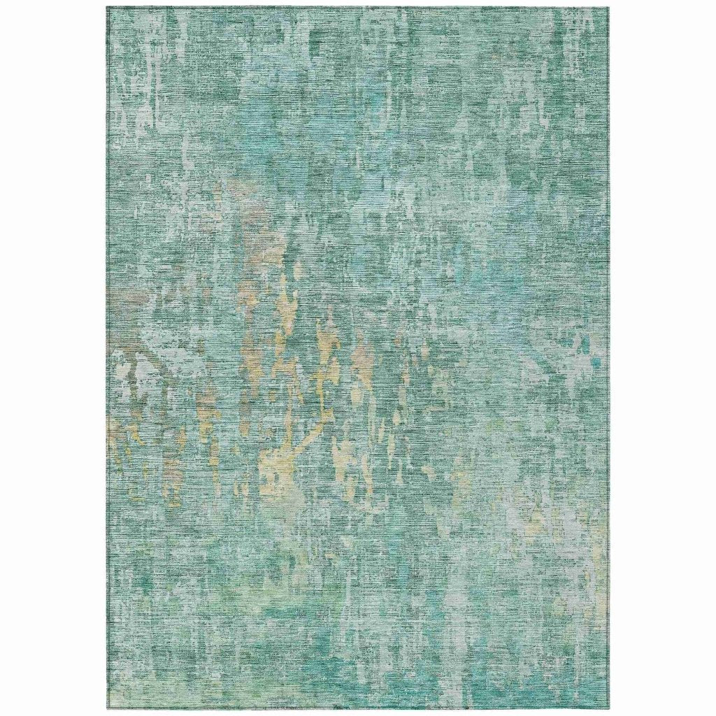 LOOMLAN Rugs Lunisse Teal Washable Indoor-Outdoor Rug
