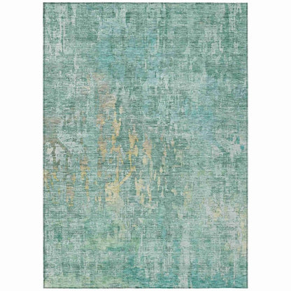 LOOMLAN Rugs Lunisse Teal Washable Indoor-Outdoor Rug