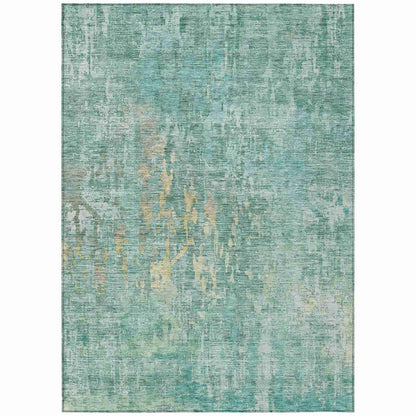 LOOMLAN Rugs Lunisse Teal Washable Indoor-Outdoor Rug