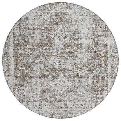 LOOMLAN Rugs Lurea Brown Washable Indoor-Outdoor Rug