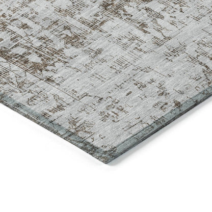 LOOMLAN Rugs Lurea Brown Washable Indoor-Outdoor Rug