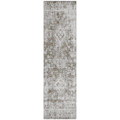 LOOMLAN Rugs Lurea Brown Washable Indoor-Outdoor Rug