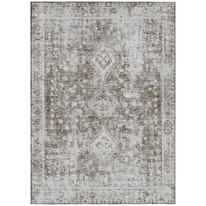 LOOMLAN Rugs Lurea Brown Washable Indoor-Outdoor Rug