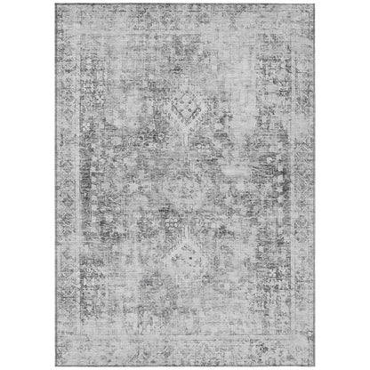 LOOMLAN Rugs Lurea Gray Washable Indoor-Outdoor Rug