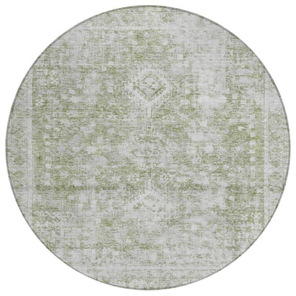 LOOMLAN Rugs Lurea Green Washable Indoor-Outdoor Rug