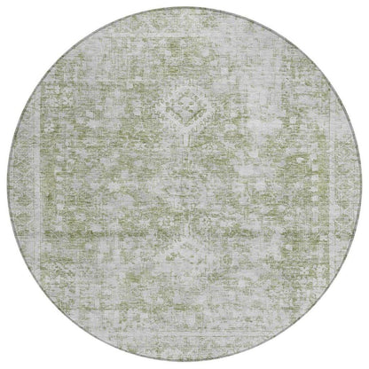 LOOMLAN Rugs Lurea Green Washable Indoor-Outdoor Rug