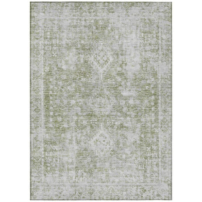 LOOMLAN Rugs Lurea Green Washable Indoor-Outdoor Rug