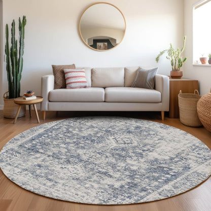 LOOMLAN Rugs Lurea Navy Washable Indoor-Outdoor Rug