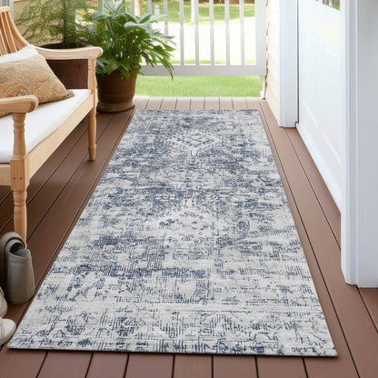 LOOMLAN Rugs Lurea Navy Washable Indoor-Outdoor Rug