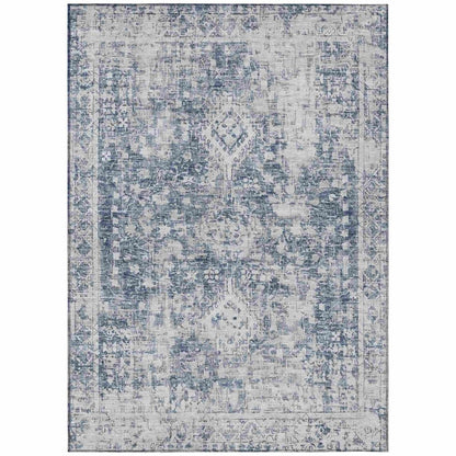 LOOMLAN Rugs Lurea Navy Washable Indoor-Outdoor Rug